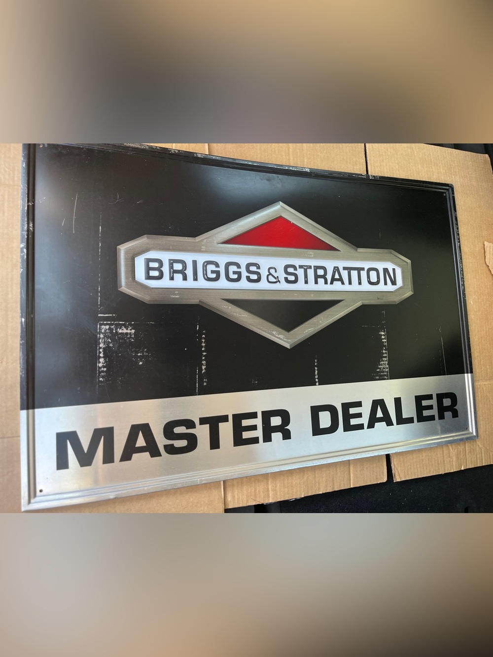 Briggs & Stratton Metal Dealer Sign - Black, Red, White 35.5x23.5 inches